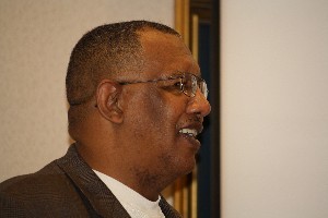 In March, Roy Bishop, deputy G-6, U.S. Army Forces Command, gives the final chapter meeting address at Fort McPherson, which is slated to close in summer 2011.